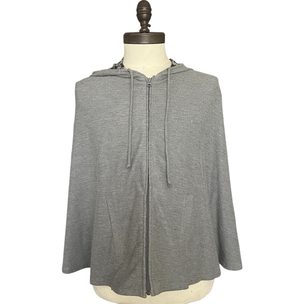 VTG Urban Outfitters Cape Gray SZ M/L Zip-Up Hoodie Hipster Retro Pockets Boho - Picture 2 of 16
